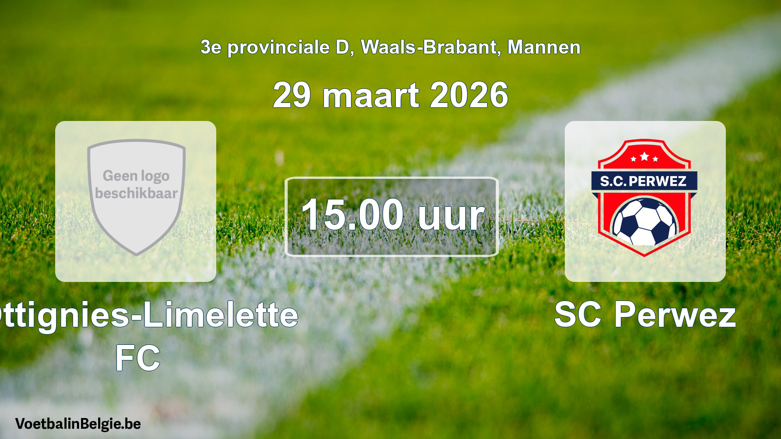 Scheduled match men football: Ottignies-Limelette FC - SC Perwez (29 March 2026)