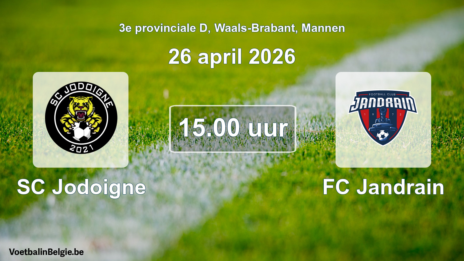 Scheduled match men football: SC Jodoigne - FC Jandrain (26 April 2026)