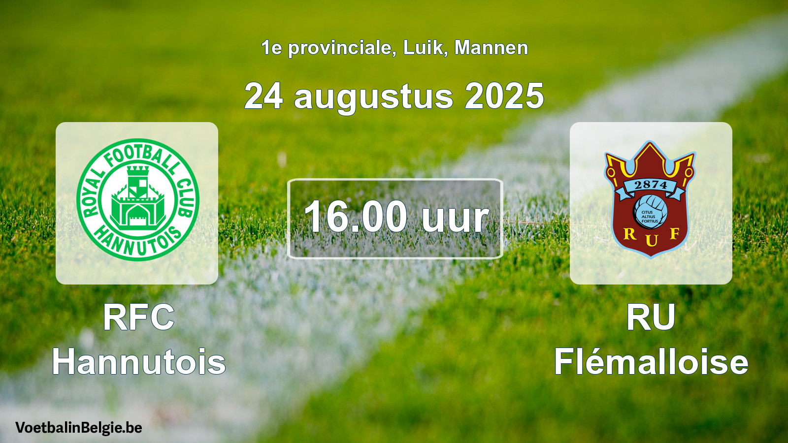 Scheduled match men football: RFC Hannutois - RU Flémalloise (24 August 2025)
