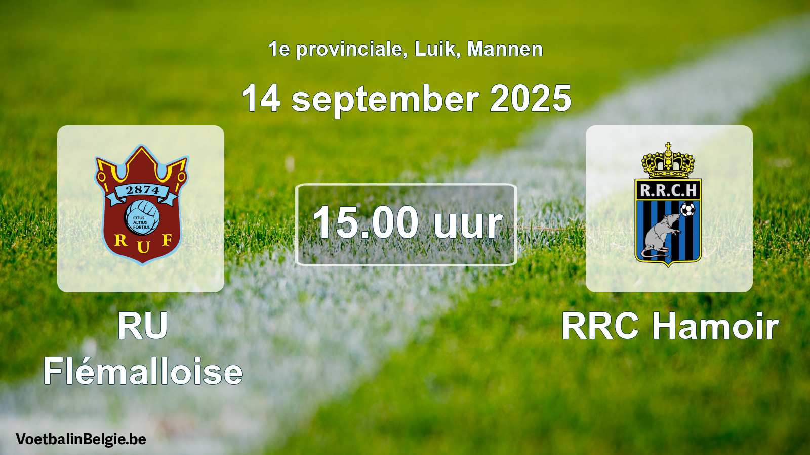 Scheduled match men football: RU Flémalloise - RRC Hamoir (14 September 2025)