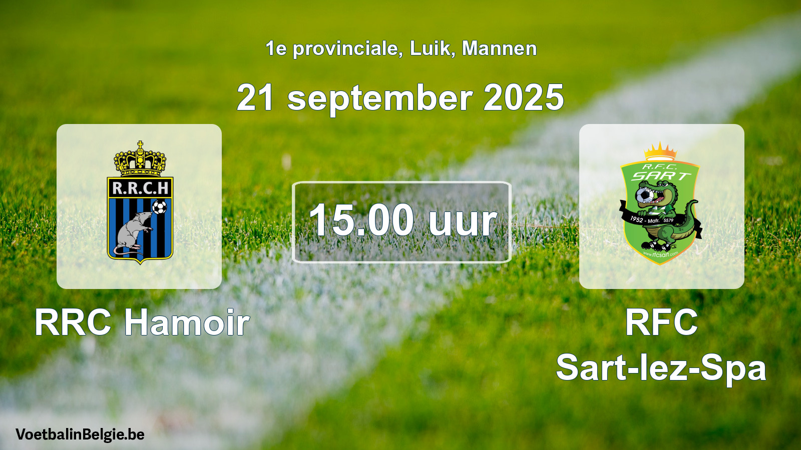 Scheduled match men football: RRC Hamoir - RFC Sart-lez-Spa (21 September 2025)