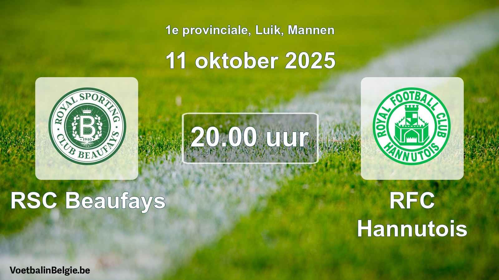 Scheduled match men football: RSC Beaufays - RFC Hannutois (11 October 2025)