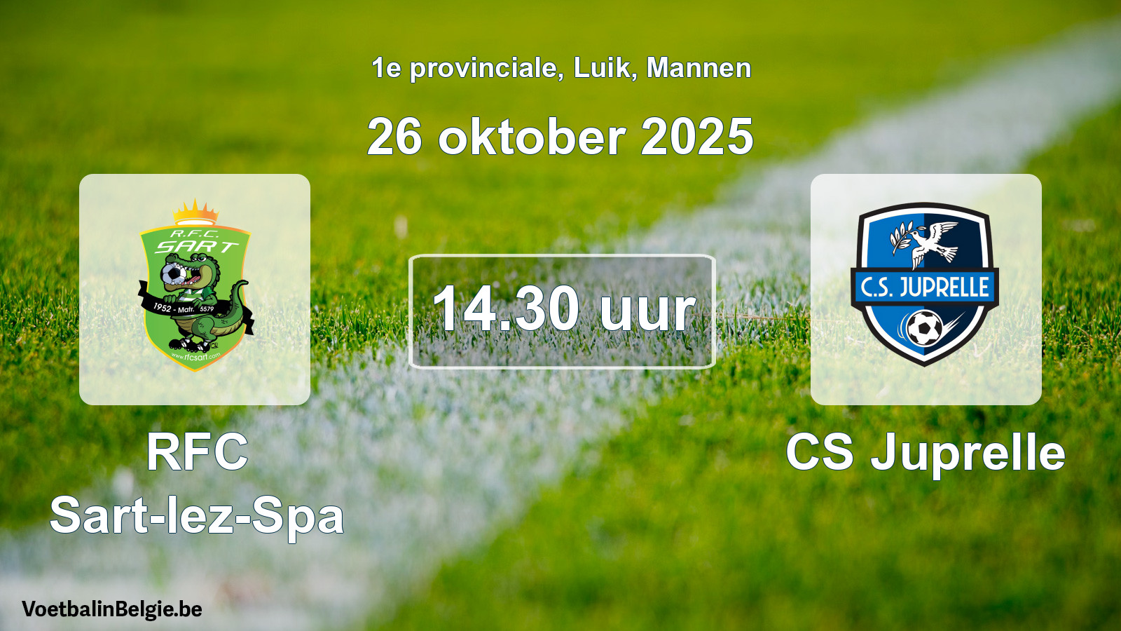 Scheduled match men football: RFC Sart-lez-Spa - CS Juprelle (26 October 2025)
