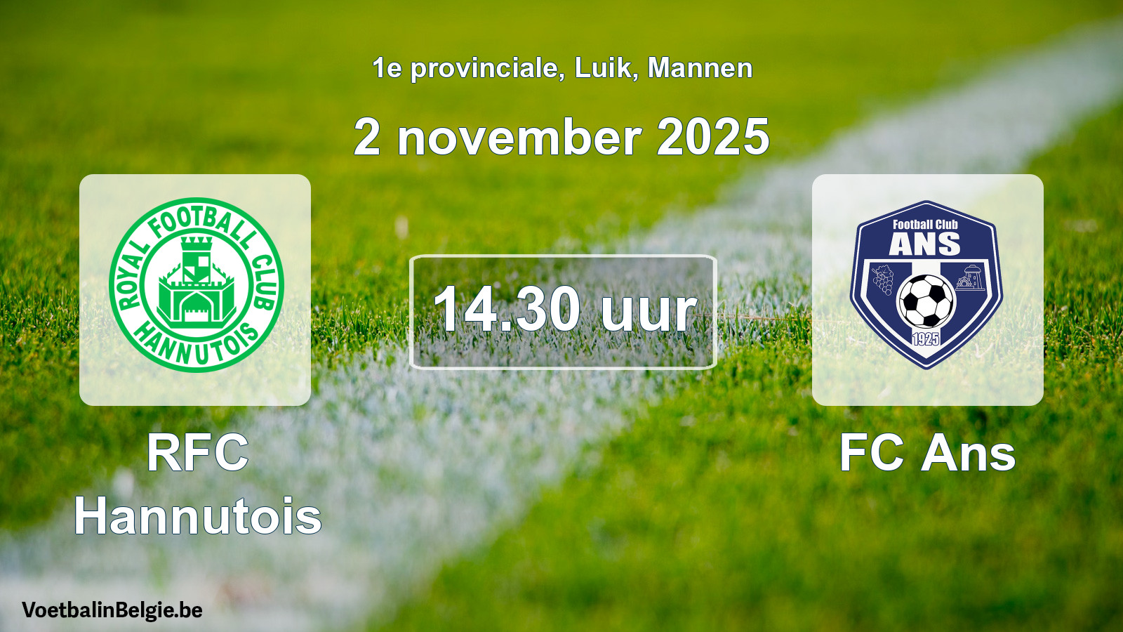 Scheduled match men football: RFC Hannutois - FC Ans (2 November 2025)