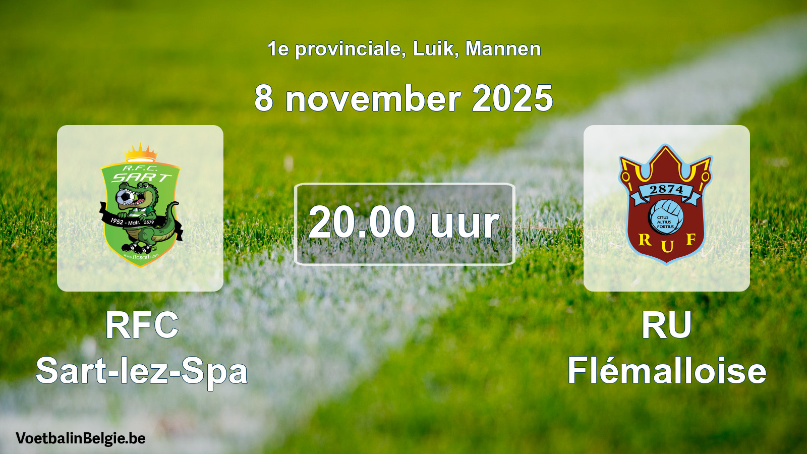Scheduled match men football: RFC Sart-lez-Spa - RU Flémalloise (8 November 2025)