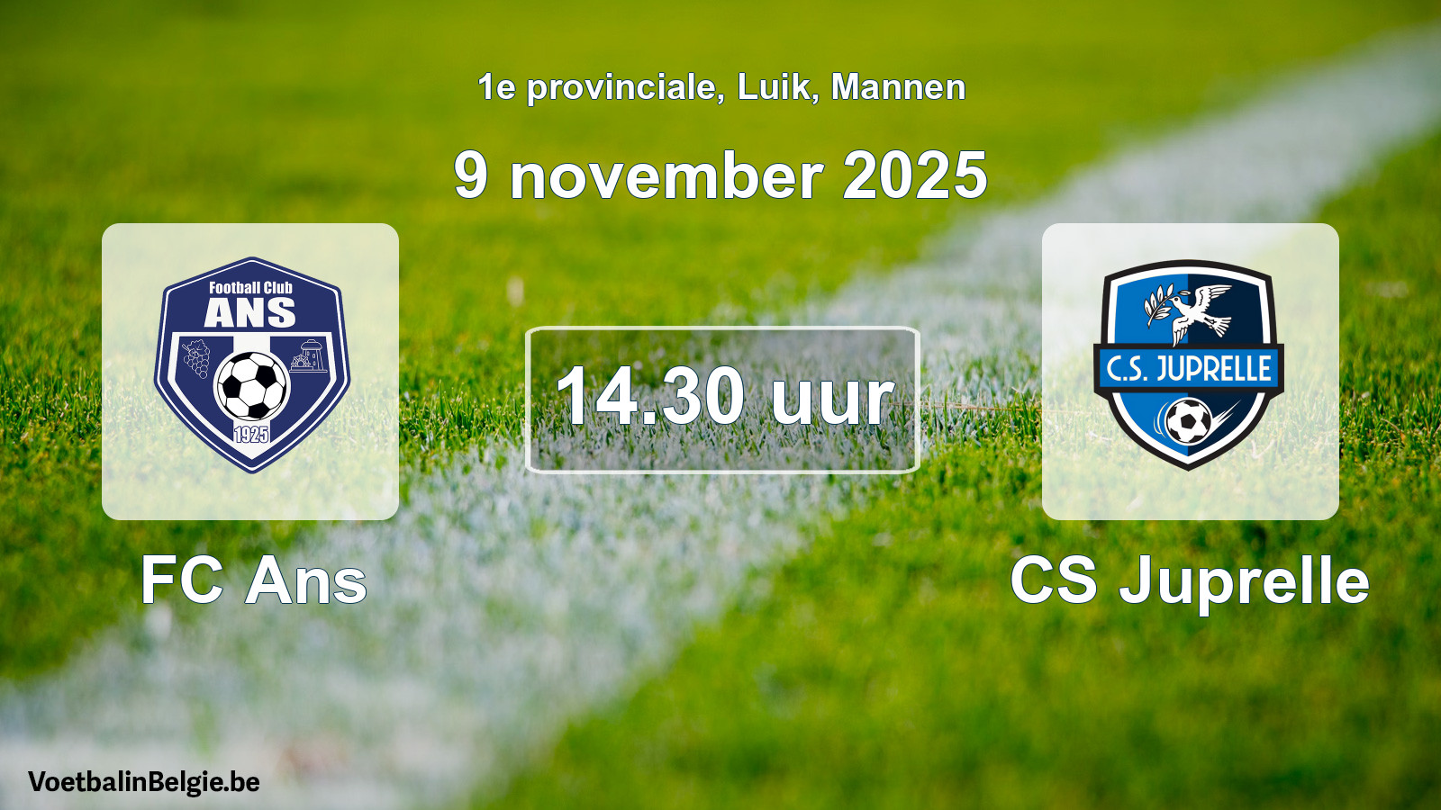Scheduled match men football: FC Ans - CS Juprelle (9 November 2025)