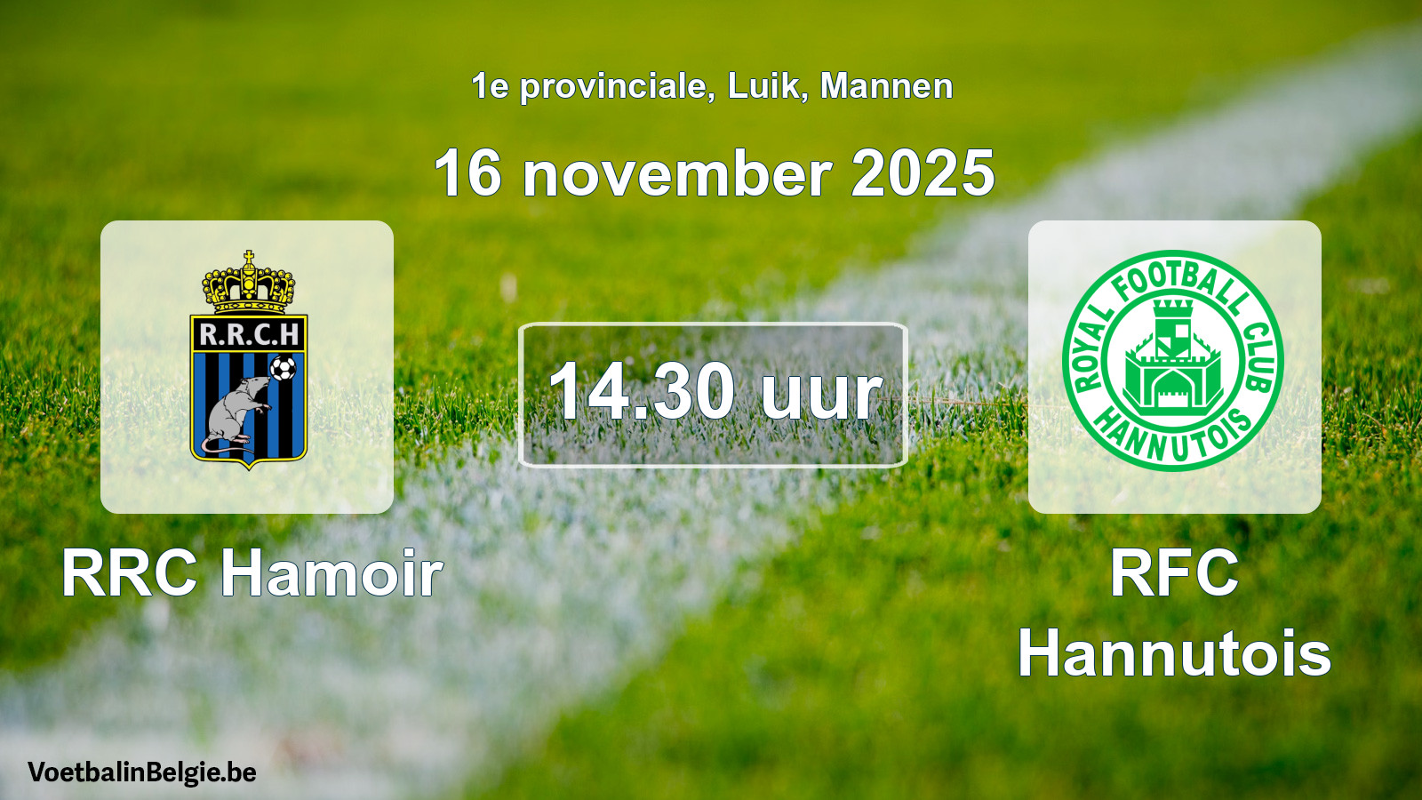 Scheduled match men football: RRC Hamoir - RFC Hannutois (16 November 2025)