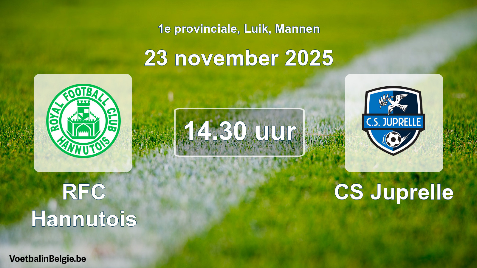 Scheduled match men football: RFC Hannutois - CS Juprelle (23 November 2025)
