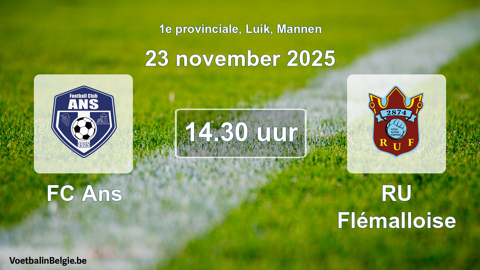 Scheduled match men football: FC Ans - RU Flémalloise (23 November 2025)
