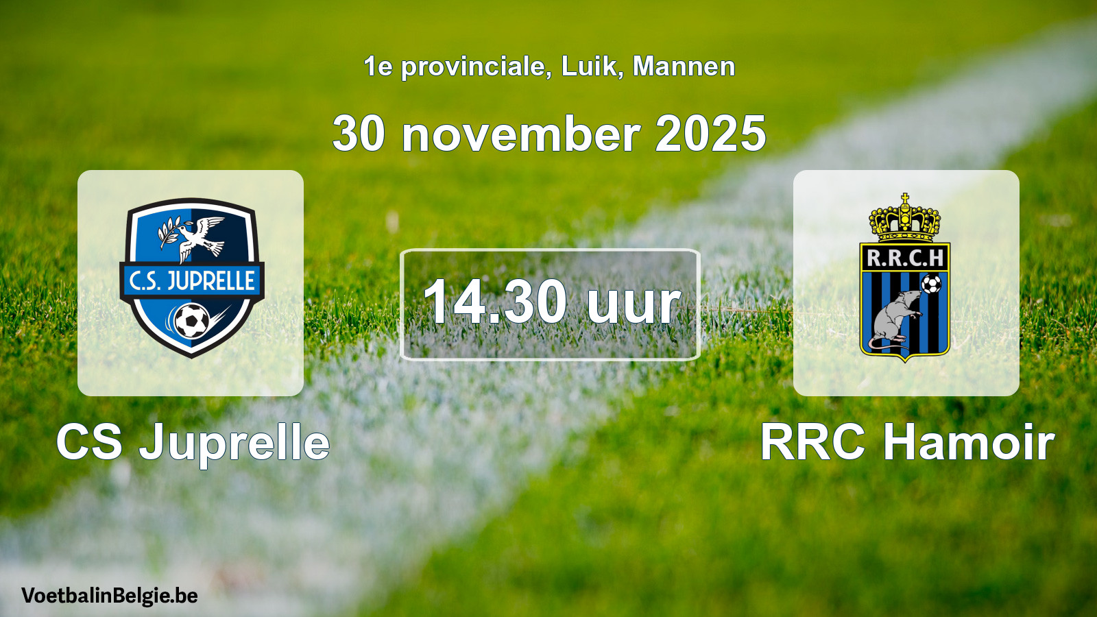 Scheduled match men football: CS Juprelle - RRC Hamoir (30 November 2025)