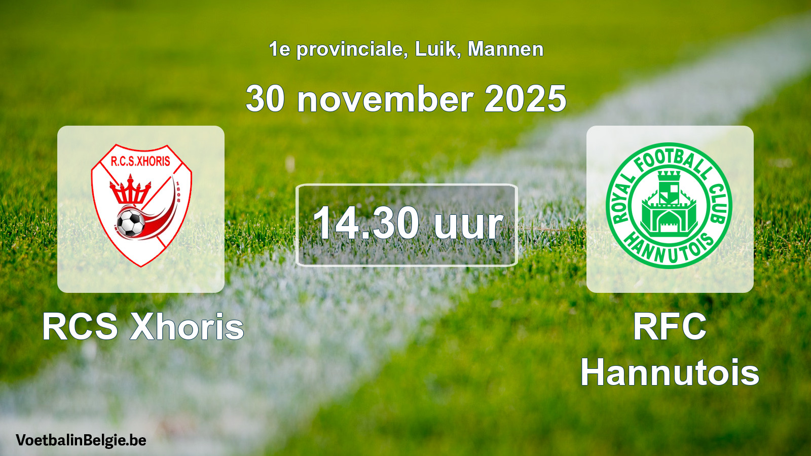 Scheduled match men football: RCS Xhoris - RFC Hannutois (30 November 2025)