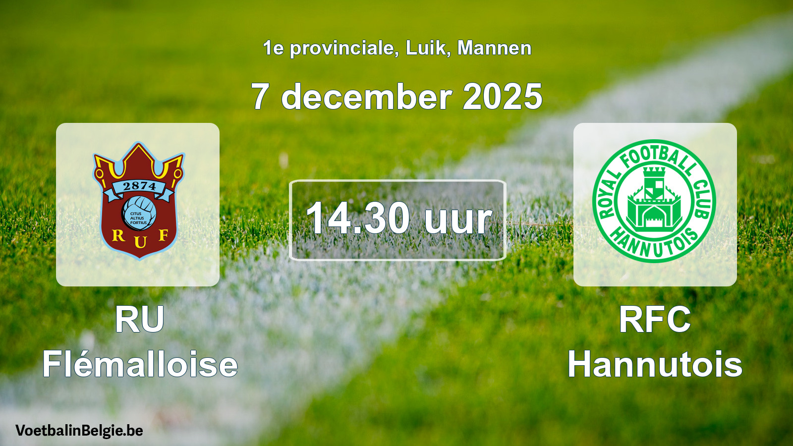 Scheduled match men football: RU Flémalloise - RFC Hannutois (7 December 2025)