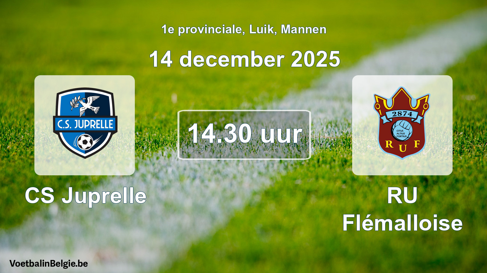 Scheduled match men football: CS Juprelle - RU Flémalloise (14 December 2025)