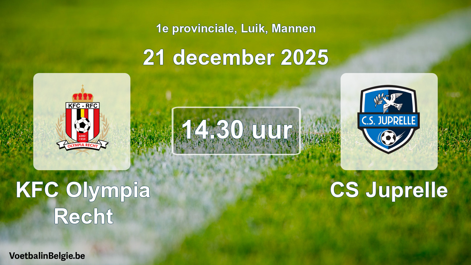 Scheduled match men football: KFC Olympia Recht - CS Juprelle (21 December 2025)