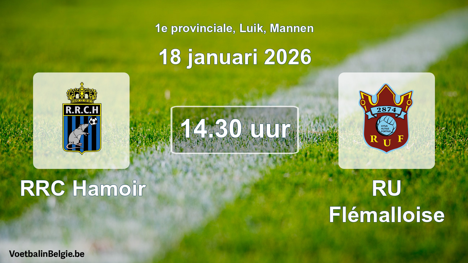 Scheduled match men football: RRC Hamoir - RU Flémalloise (18 January 2026)