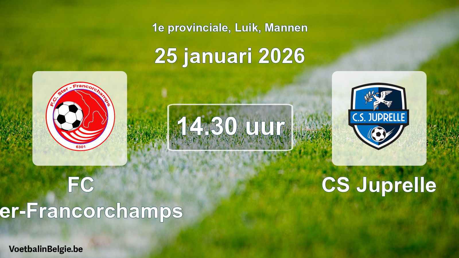 Scheduled match men football: FC Ster-Francorchamps - CS Juprelle (25 January 2026)