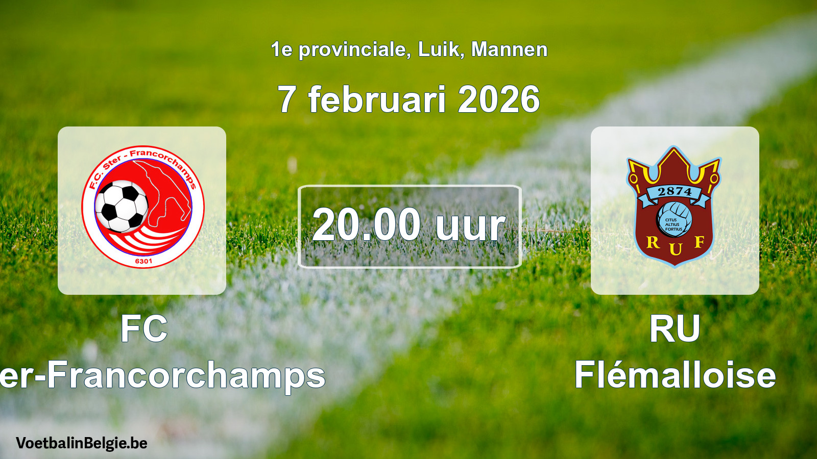 Scheduled match men football: FC Ster-Francorchamps - RU Flémalloise (7 February 2026)