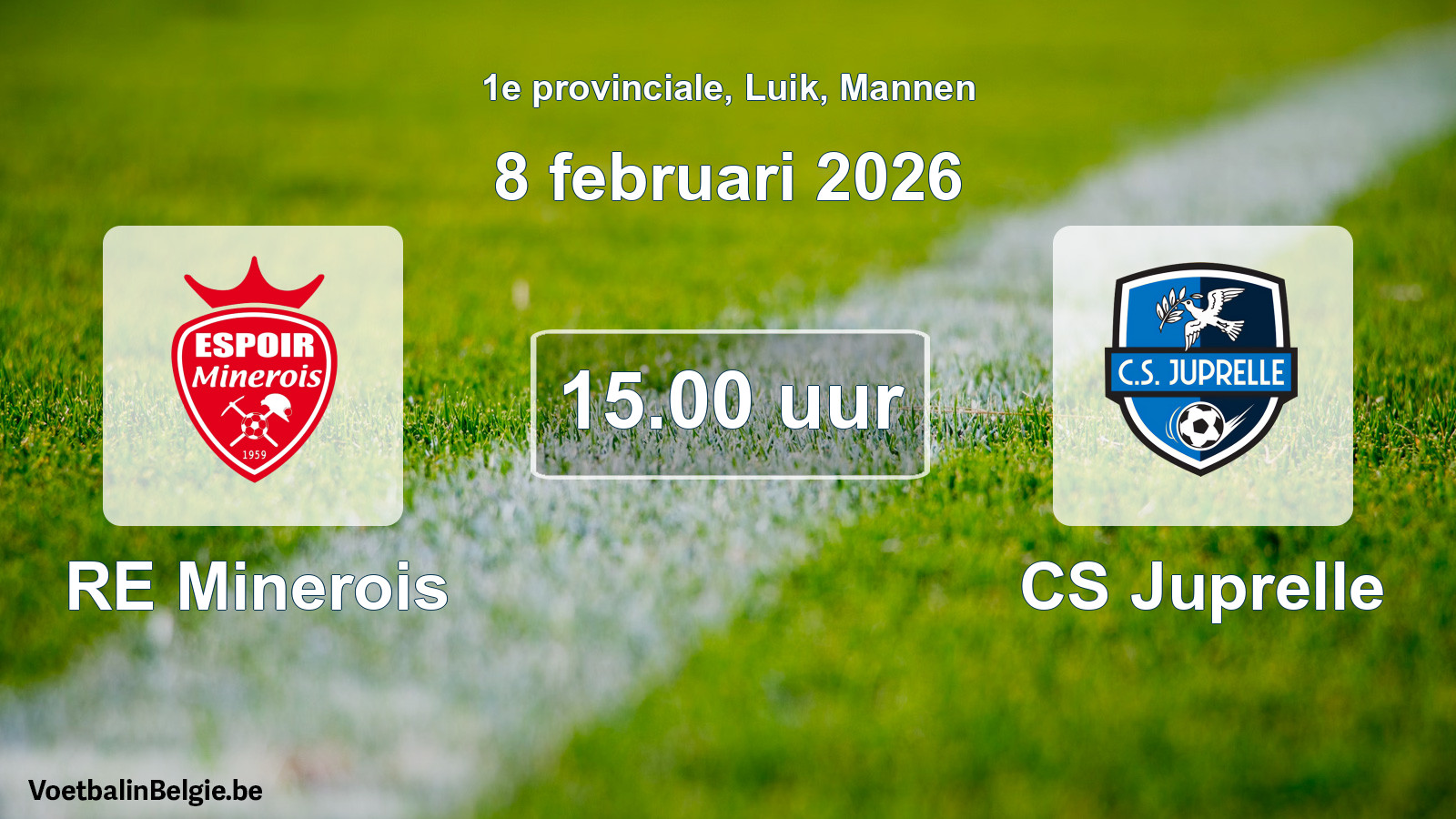 Scheduled match men football: RE Minerois - CS Juprelle (8 February 2026)