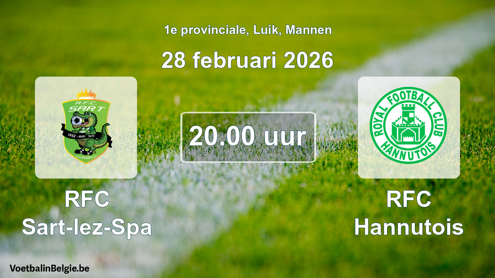 Scheduled match men football: RFC Sart-lez-Spa - RFC Hannutois (28 February 2026)