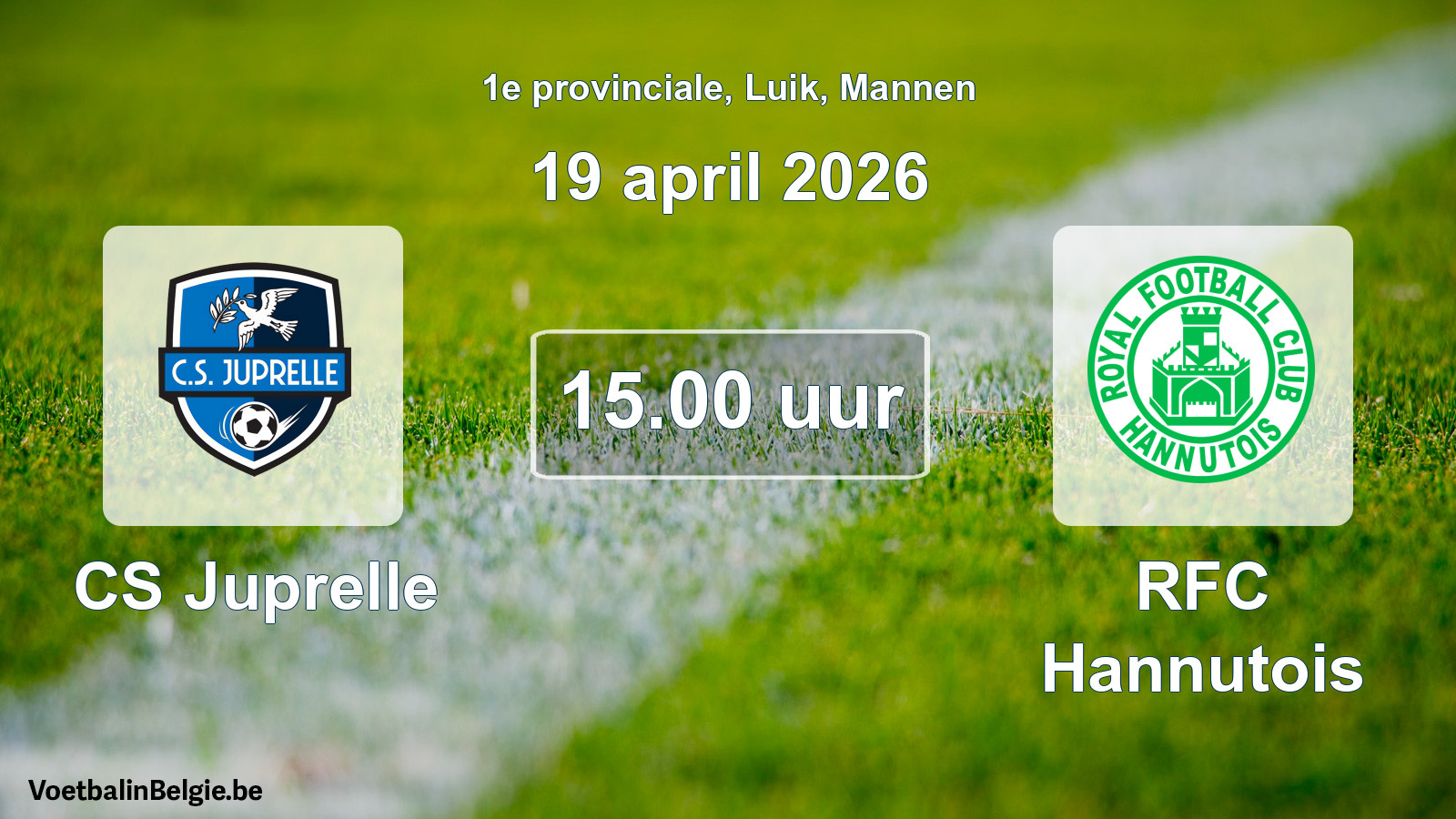 Scheduled match men football: CS Juprelle - RFC Hannutois (19 April 2026)