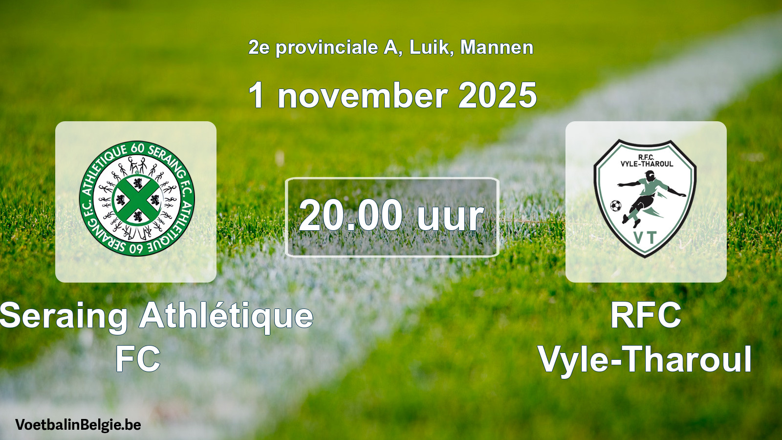 Scheduled match men football: R Seraing Athlétique FC - RFC Vyle-Tharoul (1 November 2025)