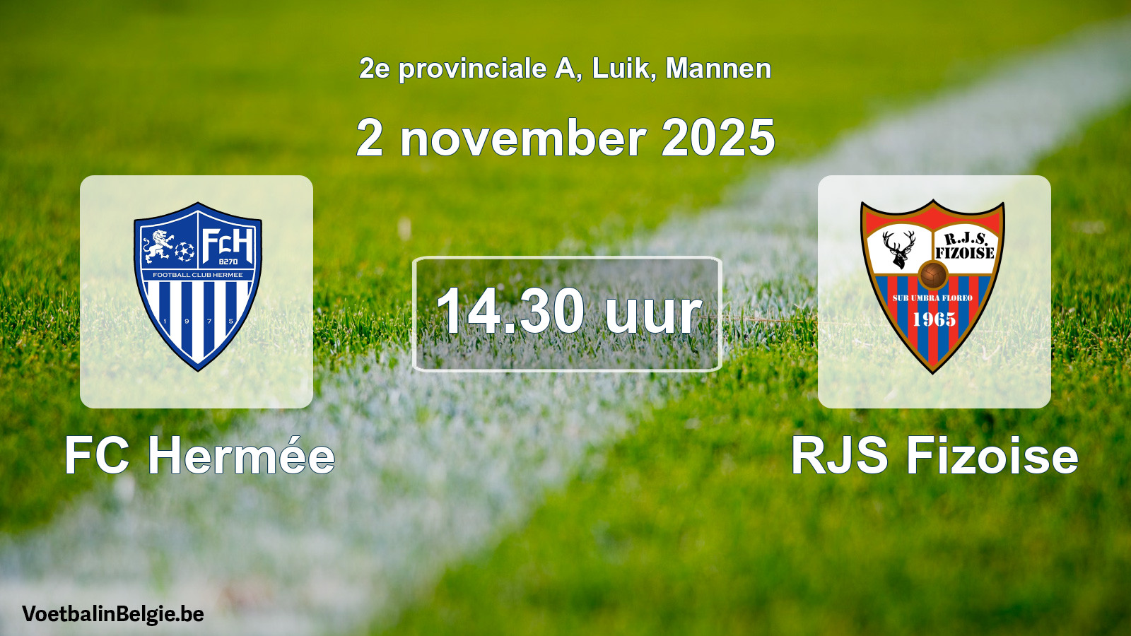 Scheduled match men football: FC Hermée - RJS Fizoise (2 November 2025)
