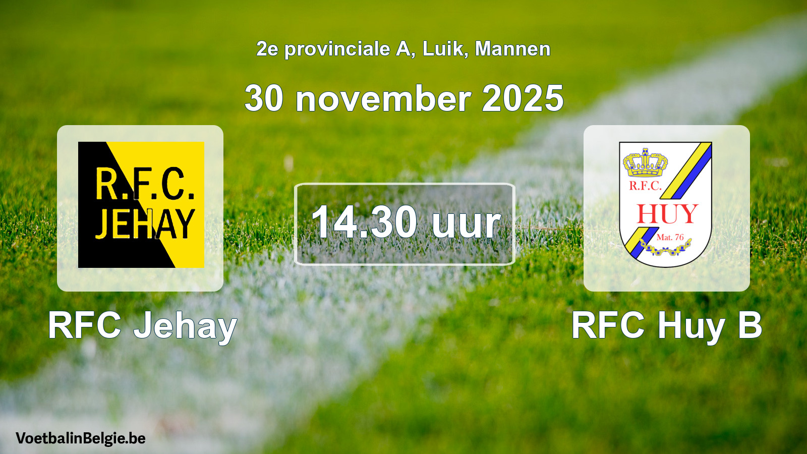 Scheduled match men football: RFC Jehay - RFC Huy B (30 November 2025)
