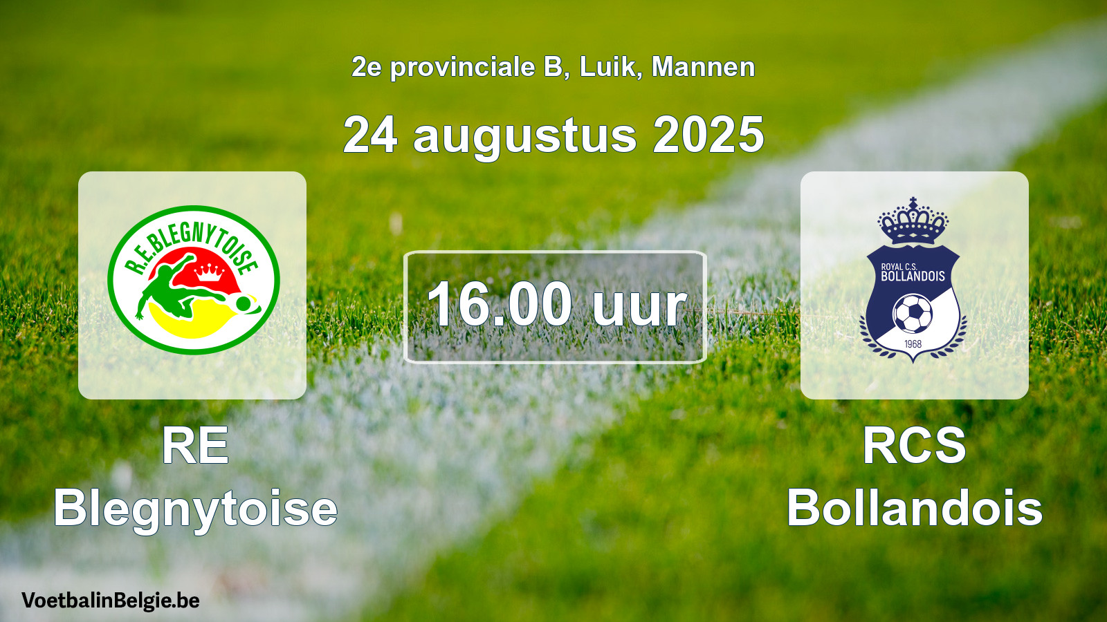 Geplantes Spiel männer-Fußball: RE Blegnytoise - RCS Bollandois (24 August 2025)