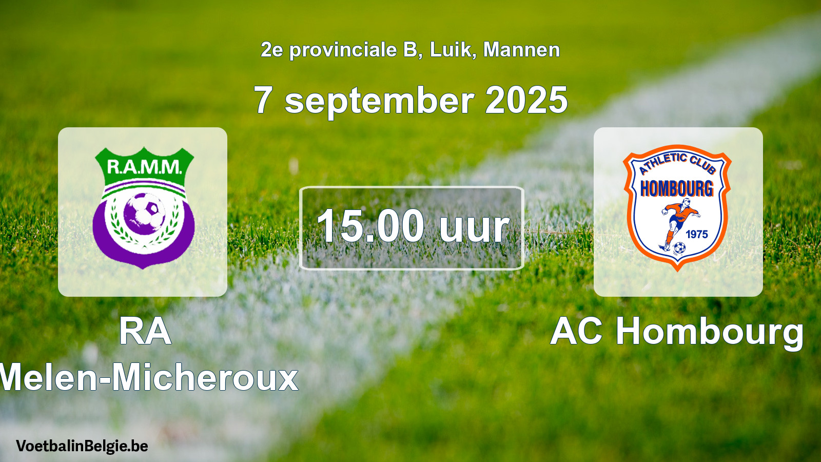 Scheduled match men football: RA Melen-Micheroux - AC Hombourg (7 September 2025)