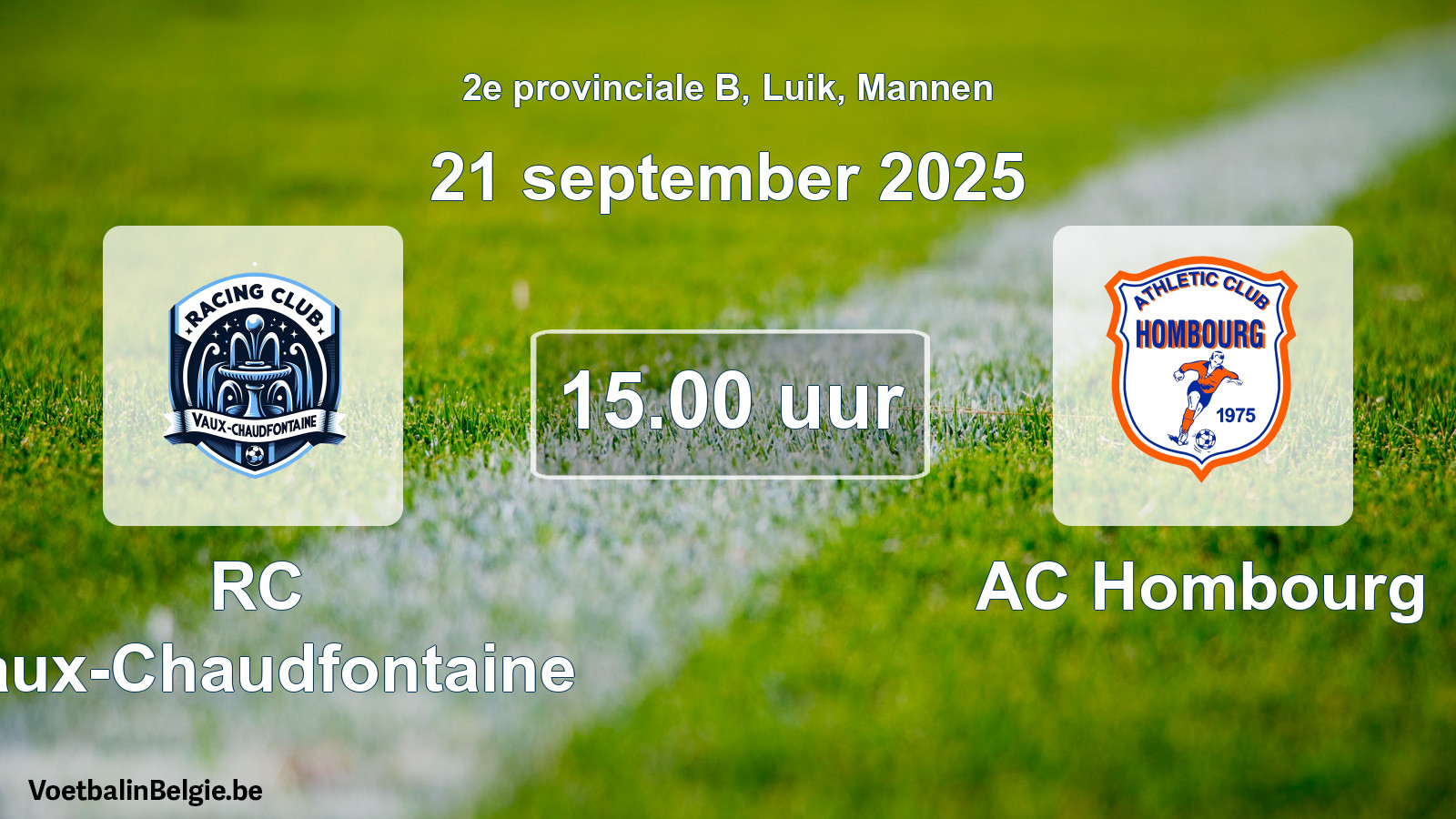 Geplantes Spiel männer-Fußball: RC Vaux-Chaudfontaine - AC Hombourg (21 September 2025)