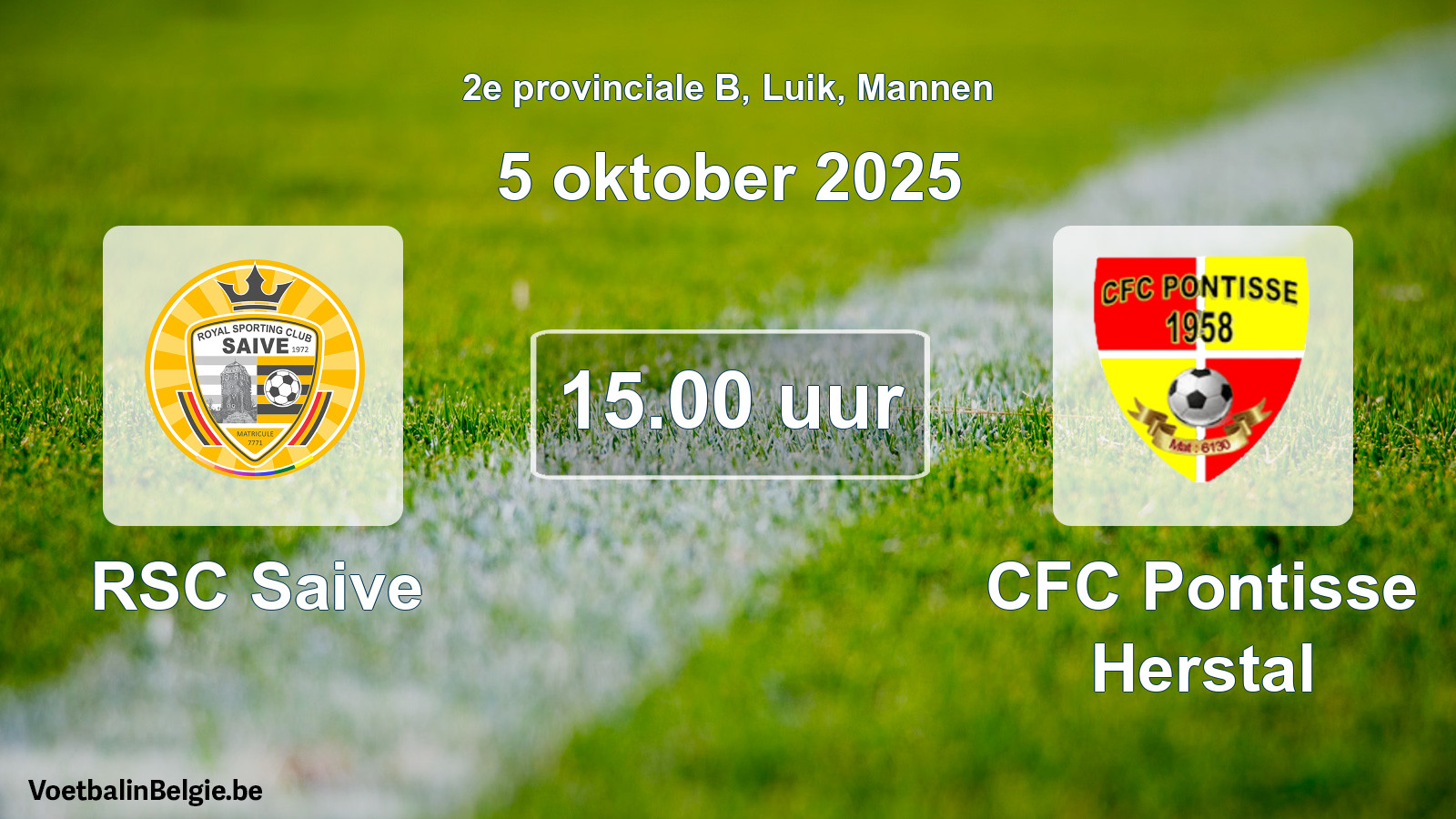 Scheduled match men football: RSC Saive - CFC Pontisse Herstal (5 October 2025)