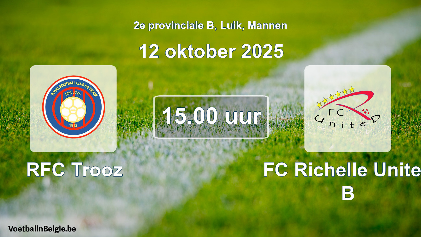 Scheduled match men football: RFC Trooz - FC Richelle United B (12 October 2025)