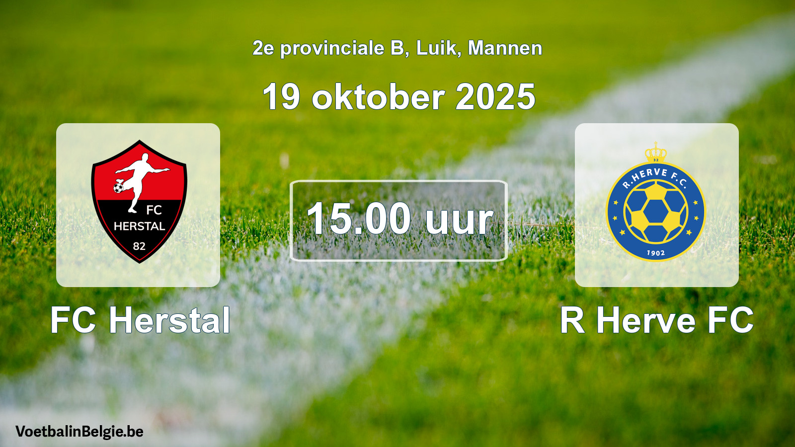 Scheduled match men football: FC Herstal - R Herve FC (19 October 2025)