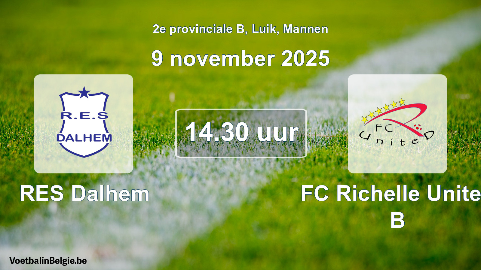 Scheduled match men football: RES Dalhem - FC Richelle United B (9 November 2025)