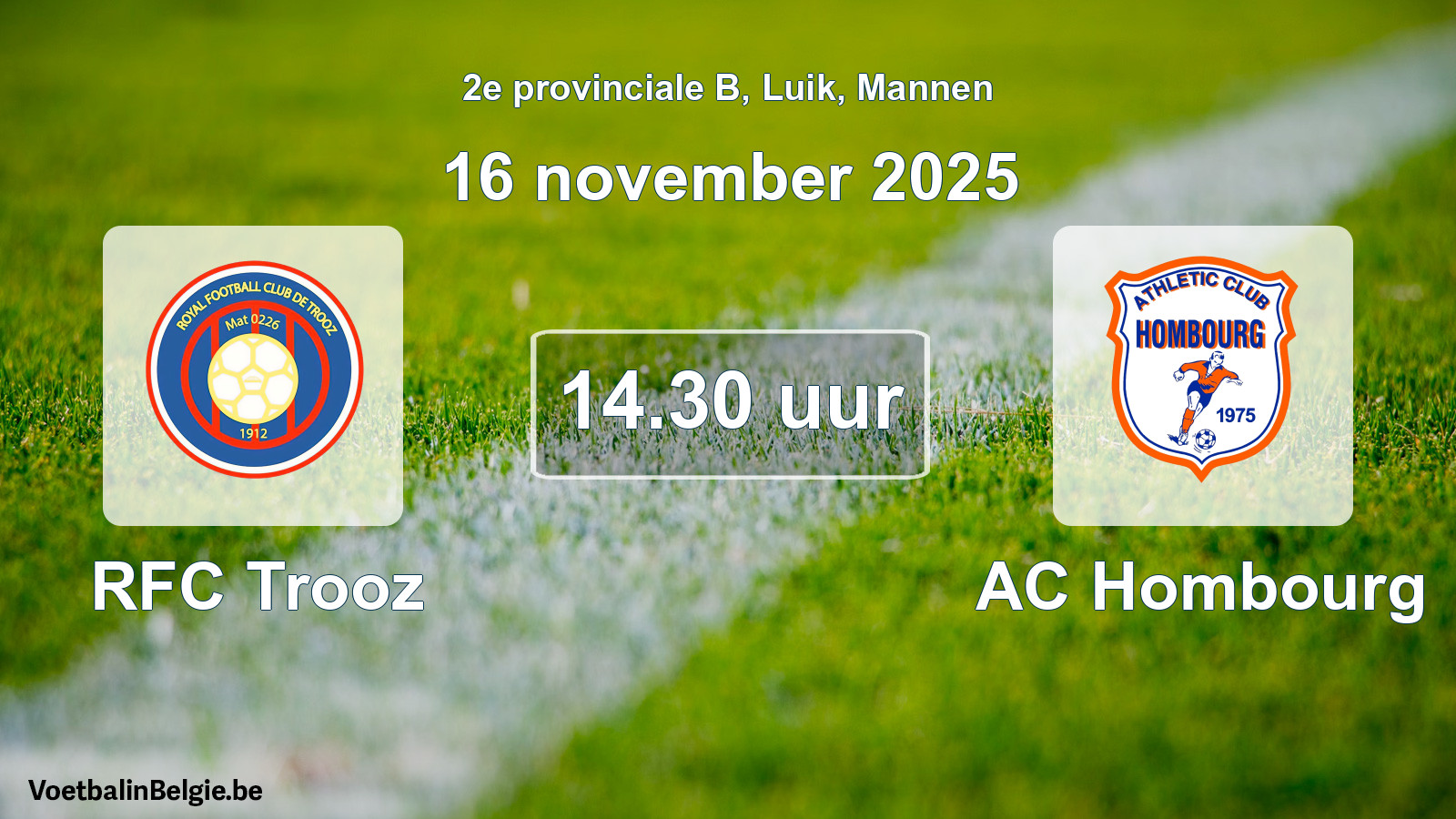 Scheduled match men football: RFC Trooz - AC Hombourg (16 November 2025)