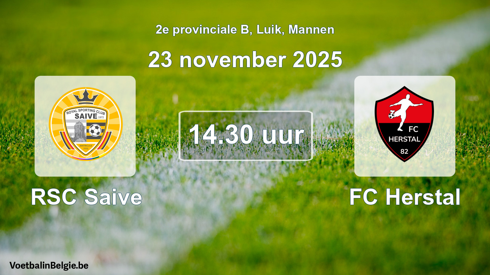 Scheduled match men football: RSC Saive - FC Herstal (23 November 2025)