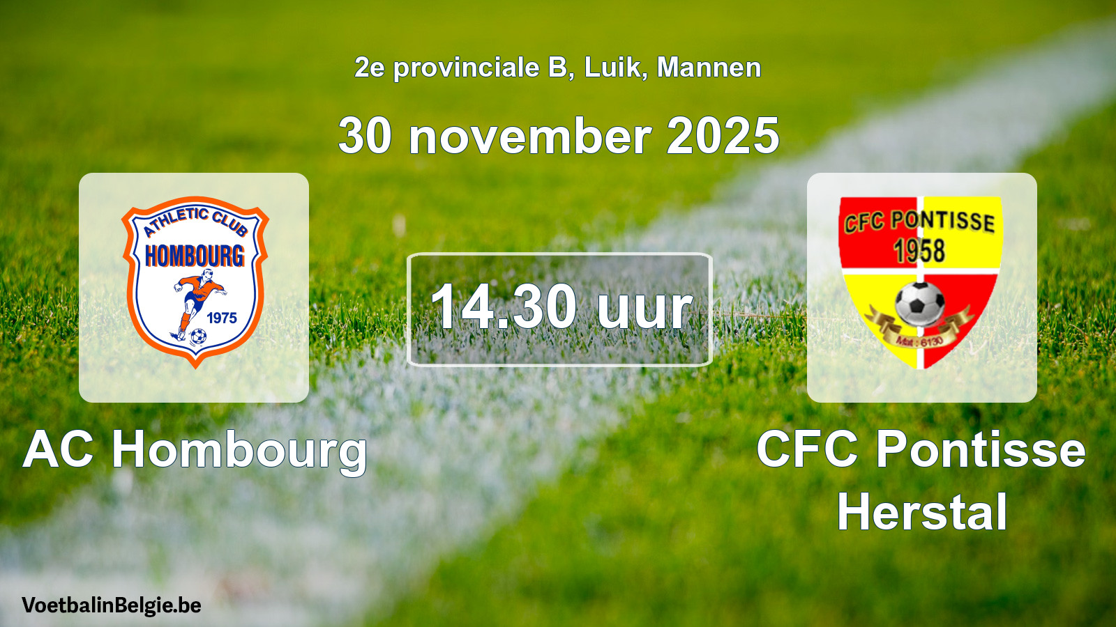 Scheduled match men football: AC Hombourg - CFC Pontisse Herstal (30 November 2025)