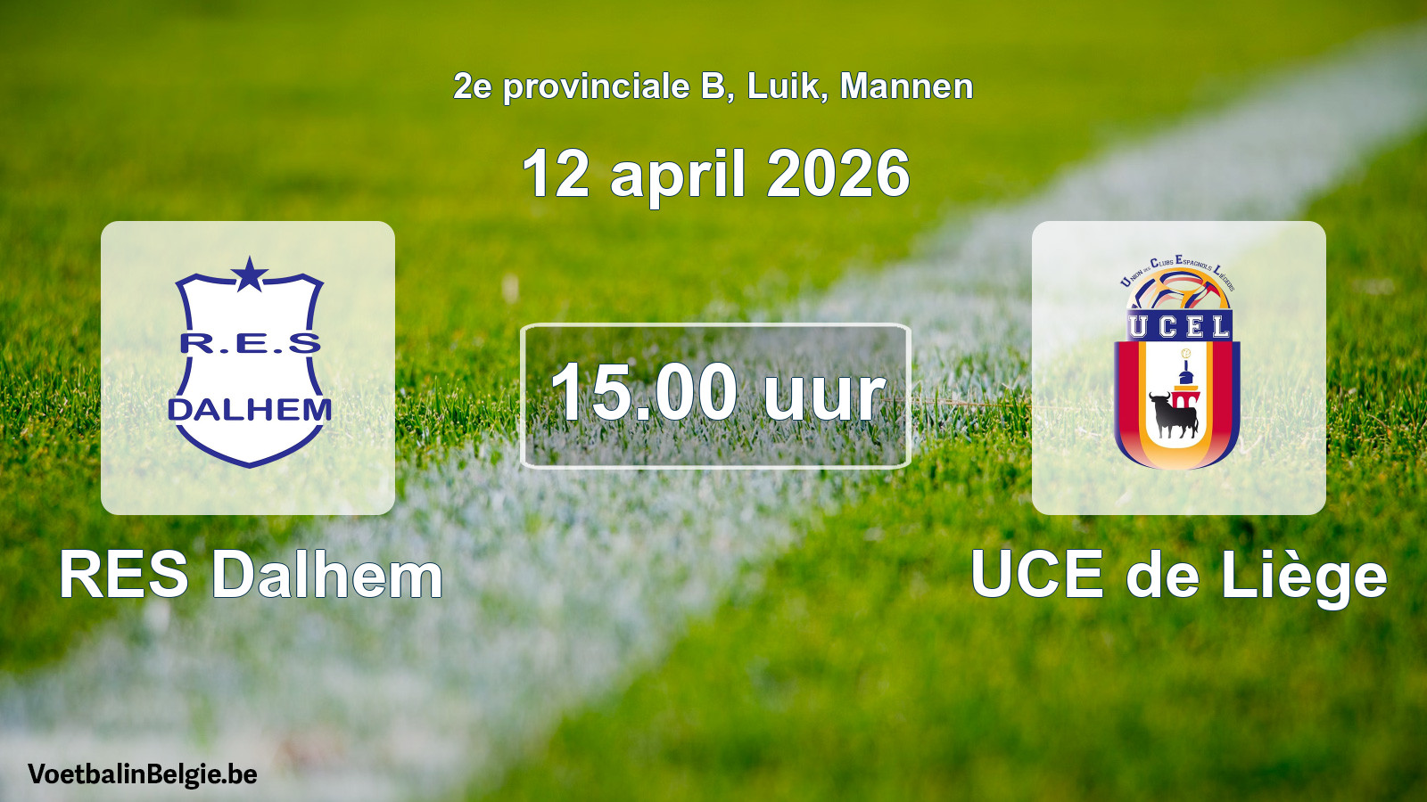 Scheduled match men football: RES Dalhem - UCE de Liège (12 April 2026)