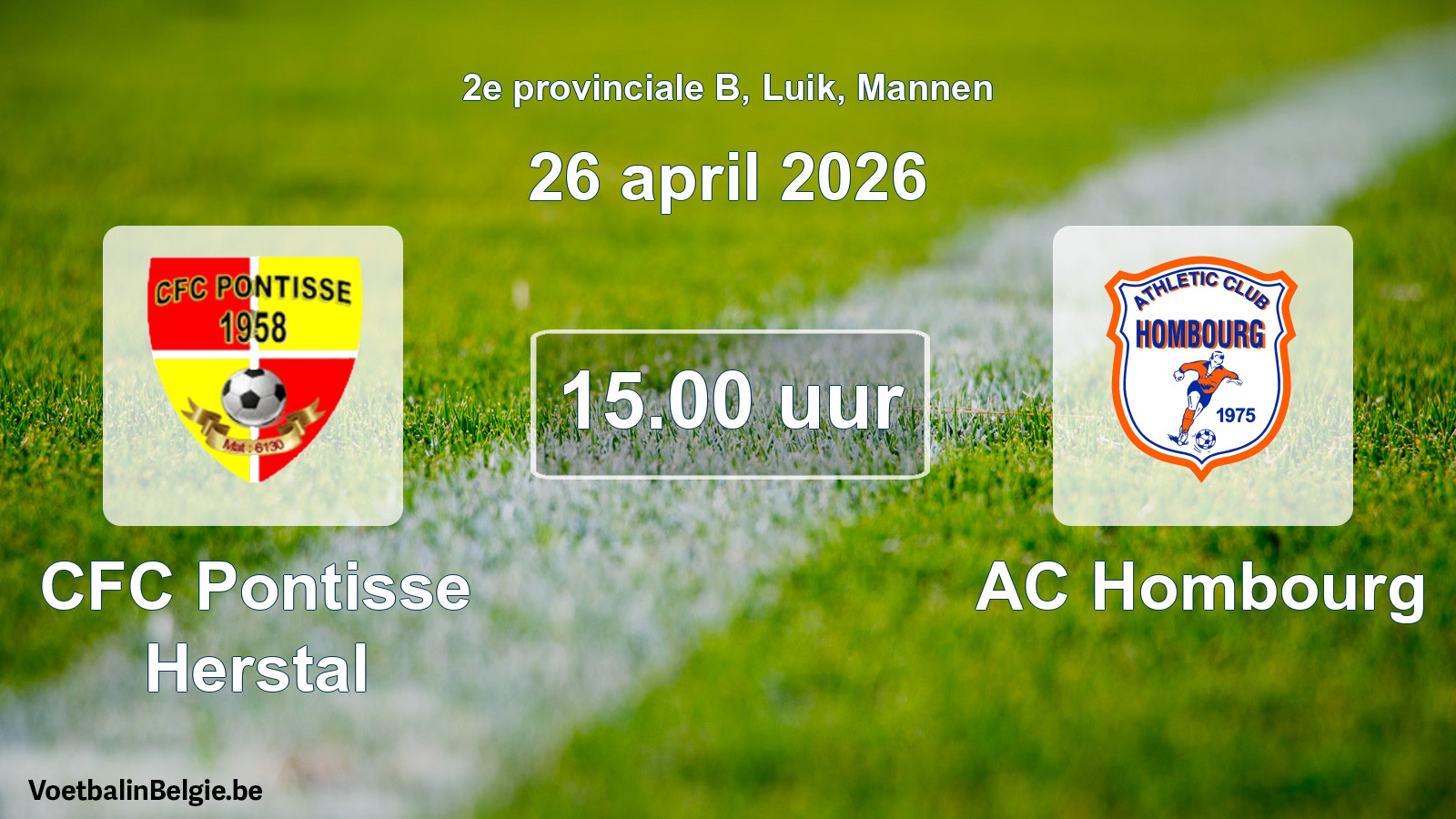 Scheduled match men football: CFC Pontisse Herstal - AC Hombourg (26 April 2026)