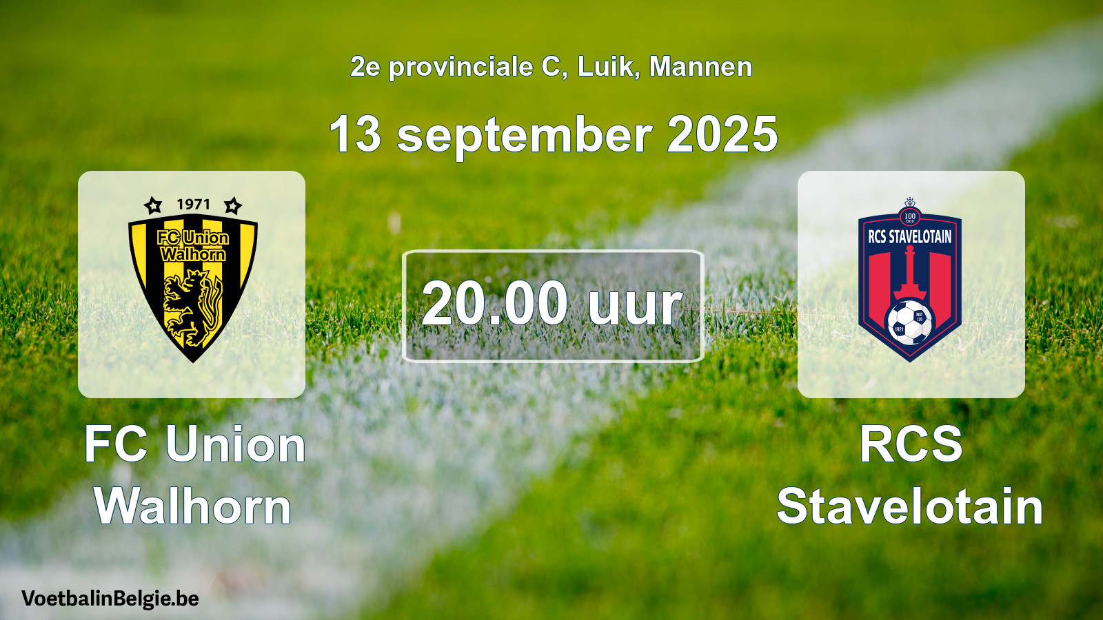 Scheduled match men football: FC Union Walhorn - RCS Stavelotain (13 September 2025)