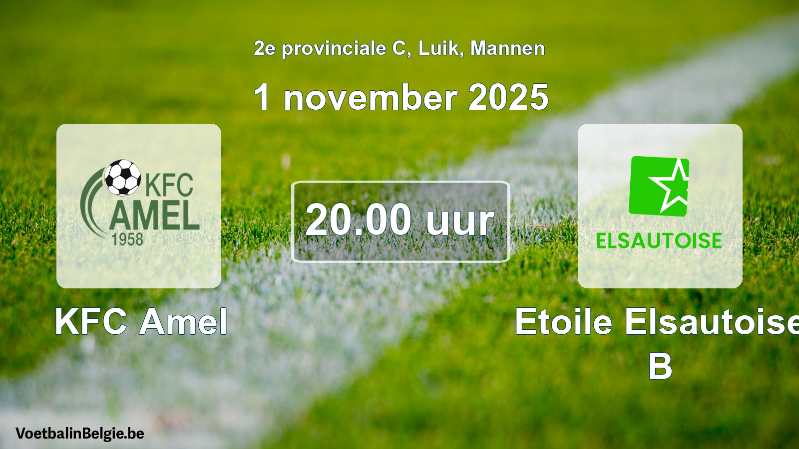 Scheduled match men football: KFC Amel - Etoile Elsautoise B (1 November 2025)