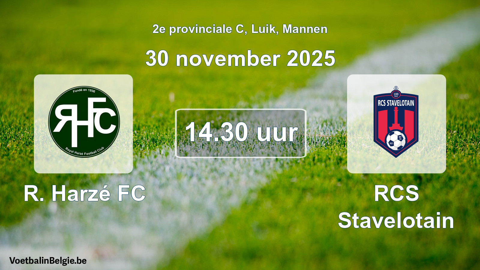 Scheduled match men football: R. Harzé FC - RCS Stavelotain (30 November 2025)