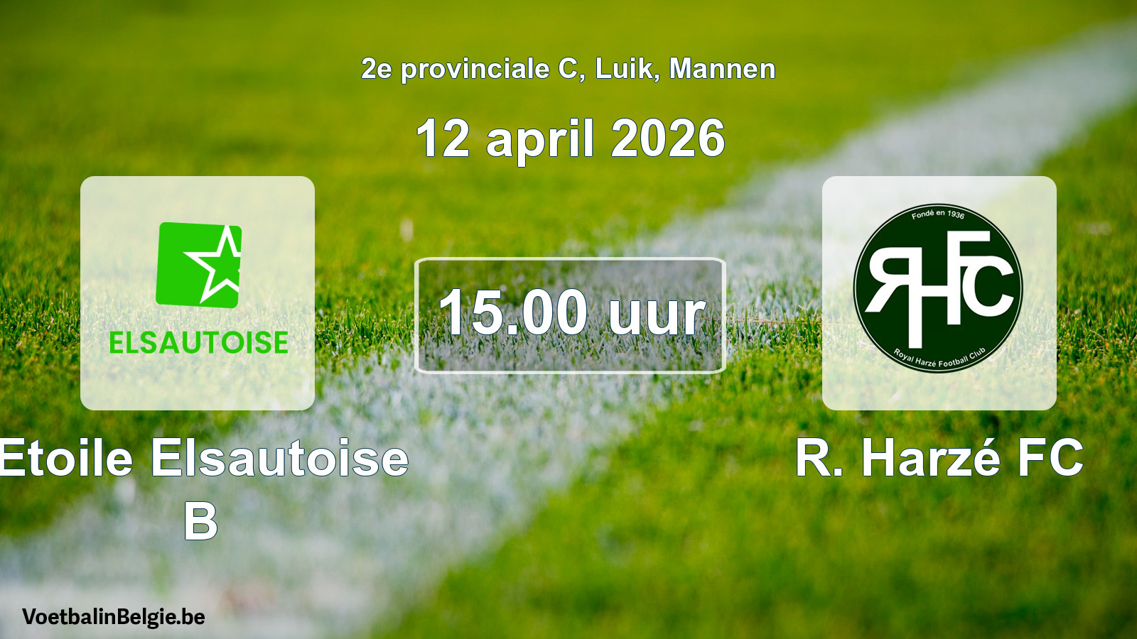 Scheduled match men football: Etoile Elsautoise B - R. Harzé FC (12 April 2026)