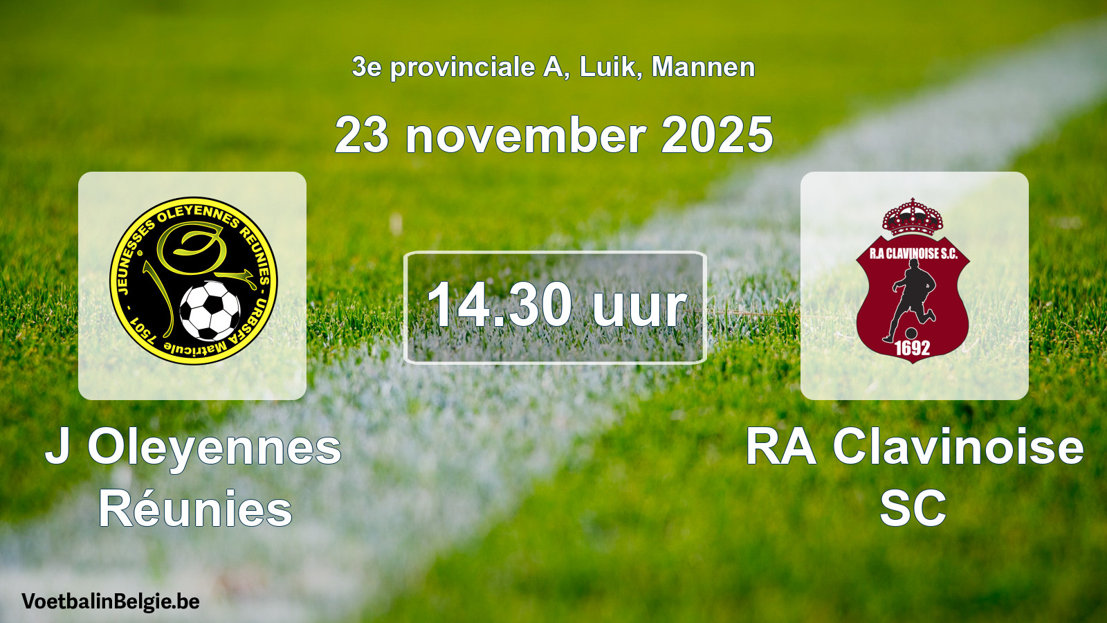 Scheduled match men football: J Oleyennes Réunies - RA Clavinoise SC (23 November 2025)
