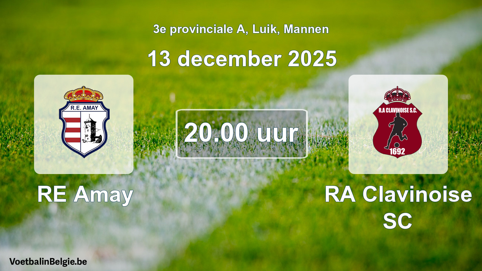 Geplantes Spiel männer-Fußball: RE Amay - RA Clavinoise SC (13 Dezember 2025)