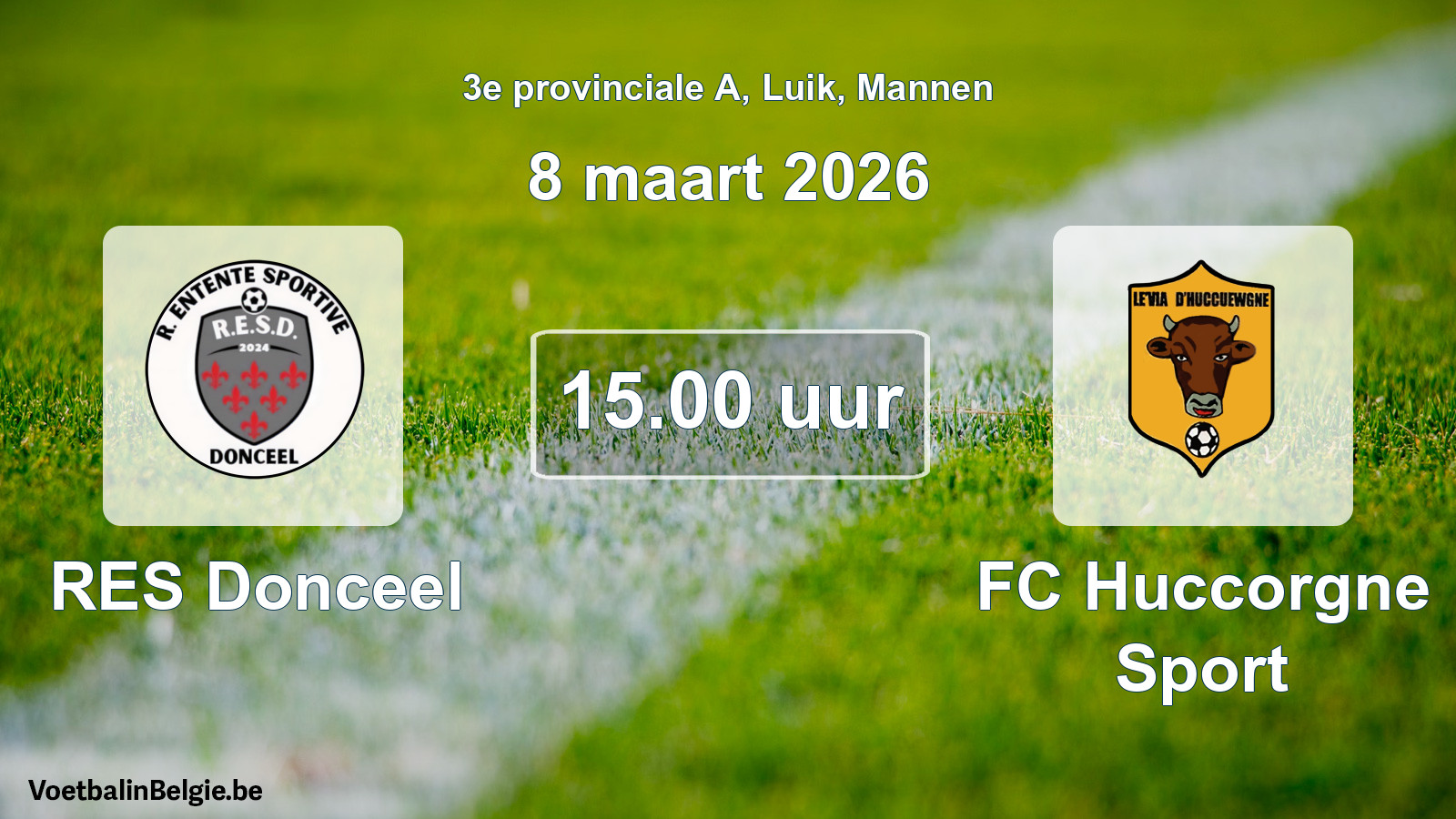 Scheduled match men football: RES Donceel - FC Huccorgne Sport (8 March 2026)