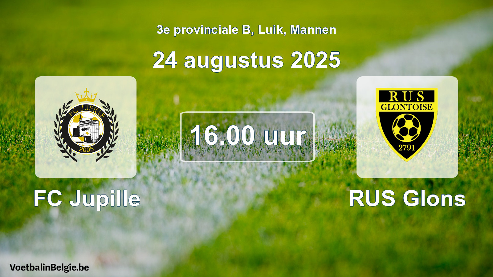 Scheduled match men football: FC Jupille - RUS Glons (24 August 2025)