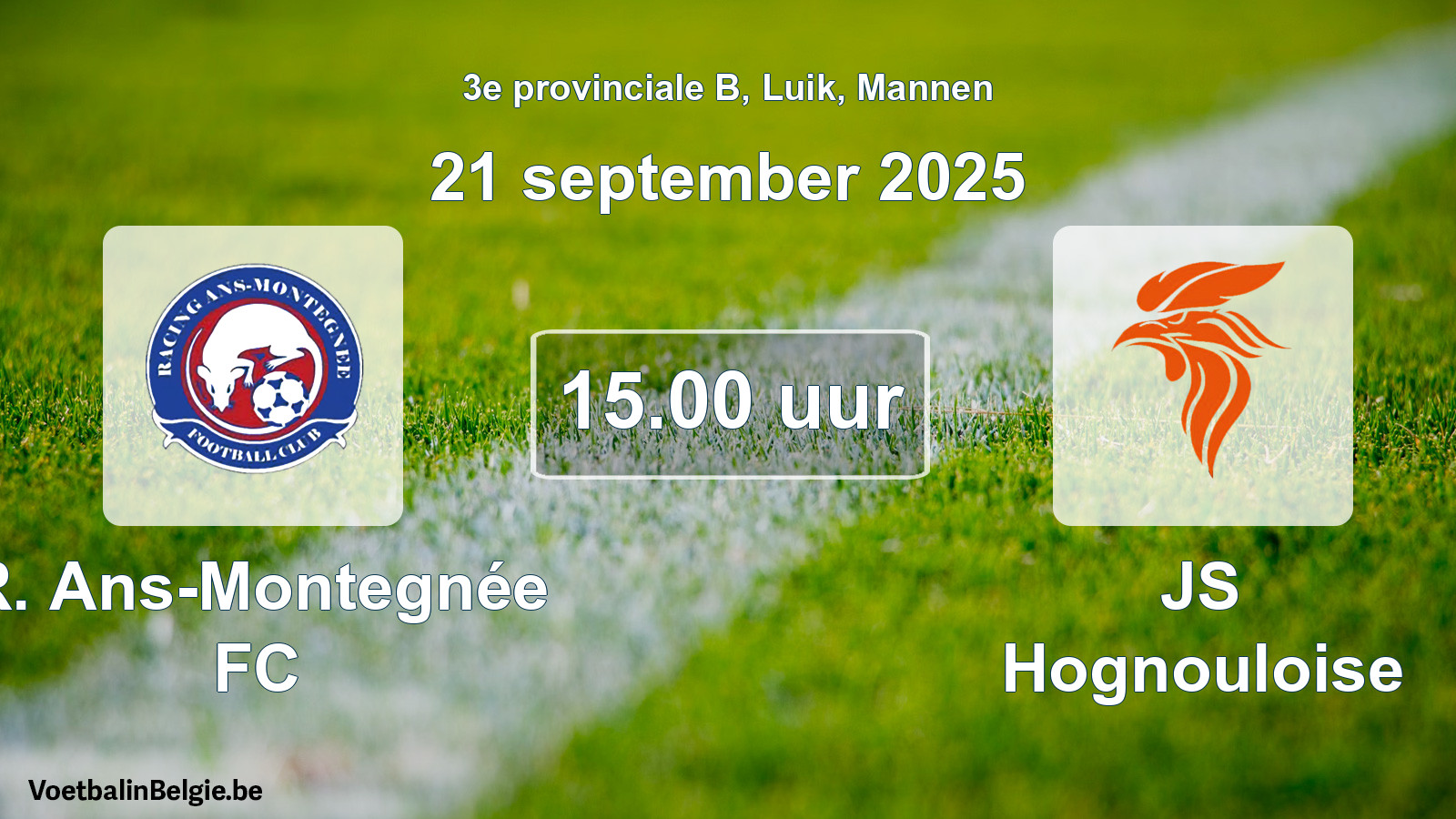 Scheduled match men football: R. Ans-Montegnée FC - JS Hognouloise (21 September 2025)