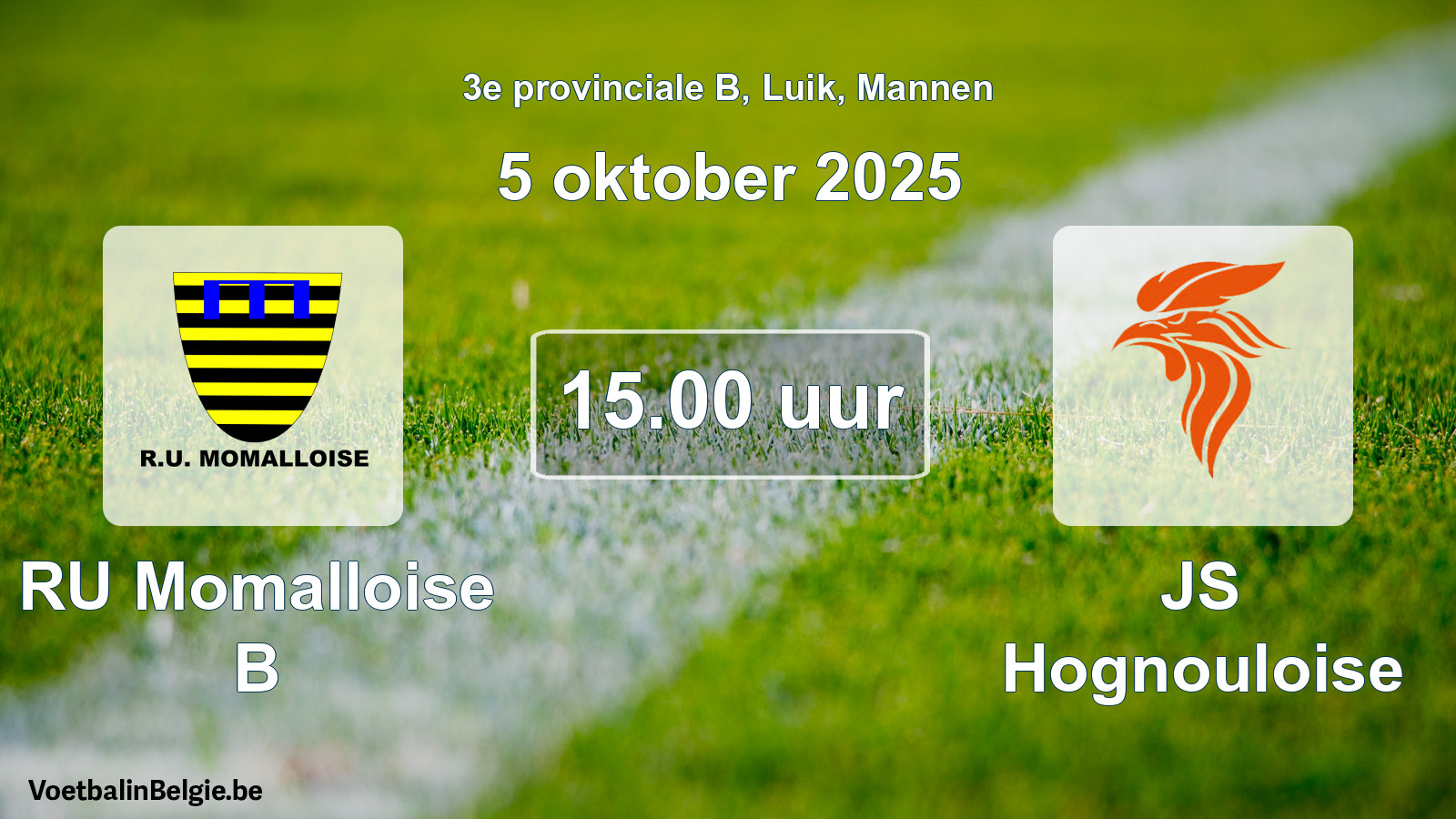 Scheduled match men football: RU Momalloise B - JS Hognouloise (5 October 2025)