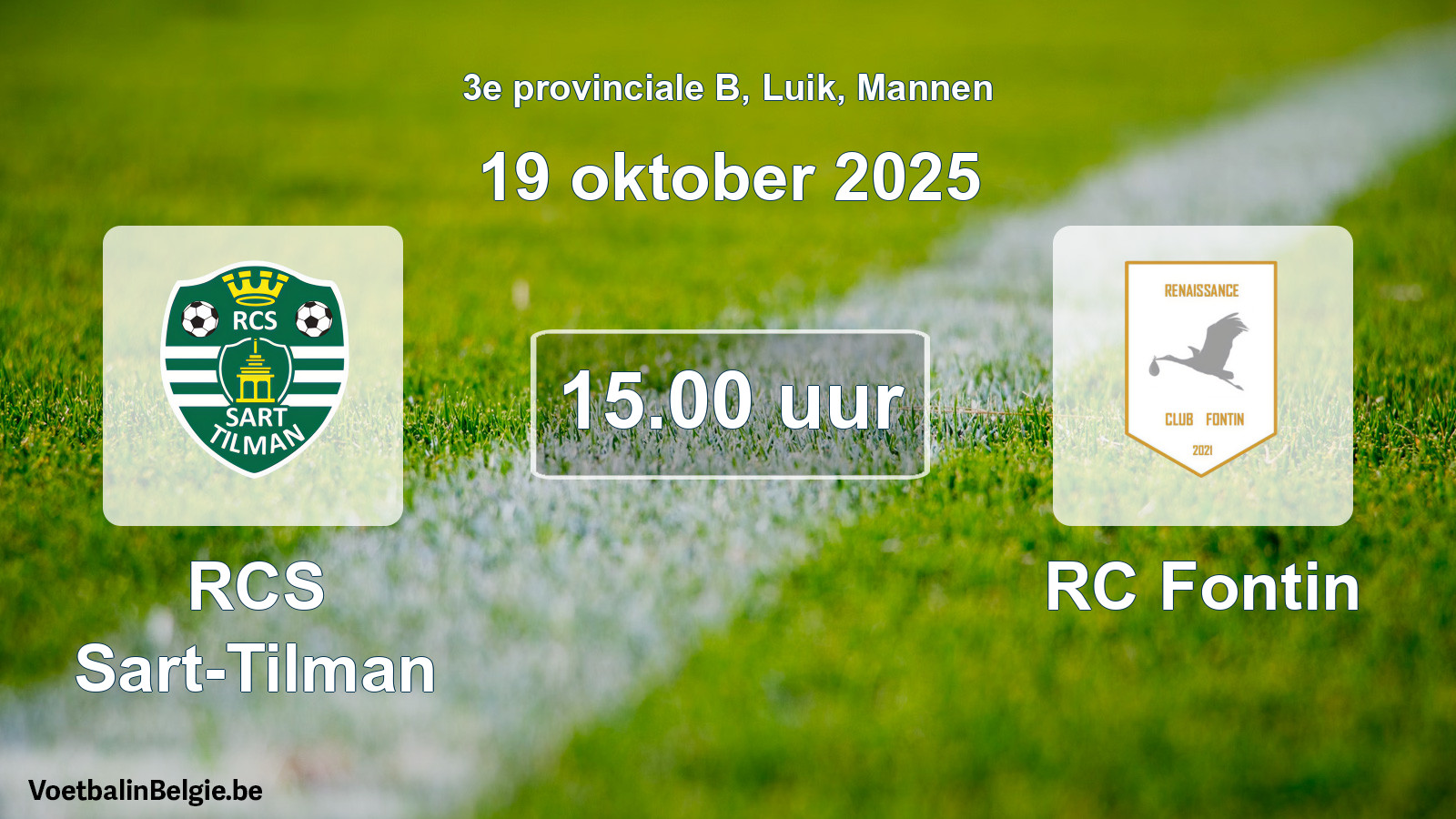 Scheduled match men football: RCS Sart-Tilman - RC Fontin (19 October 2025)